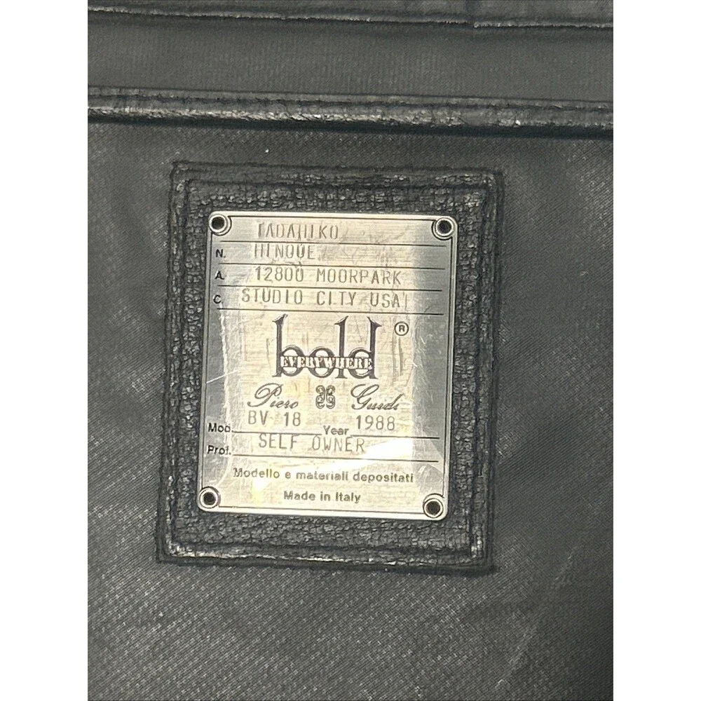 Vintage Bold Everywhere Piero Guide Leather Etage Bag Black 12x 19 Briefcase ‘88